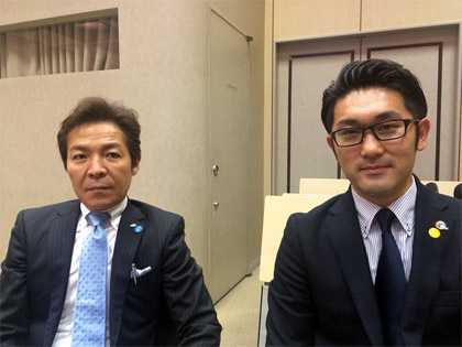 専務理事の増渕様(左)と青年部 副部長 利根川様